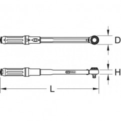 Clé dynamométrique 1/2 ergotorque précision 40-200 Nm Ks tools 516.1442
