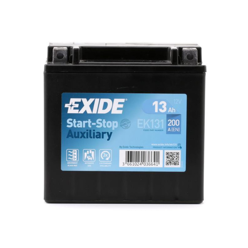 Batterie de démarrage EXIDE Start-Stop Auxiliary 12V 13Ah 200A EK131