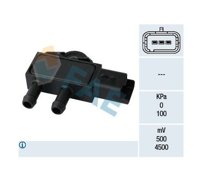 Capteur, pression des gaz échappement (Capteur de pression différentiel) FAE 16111