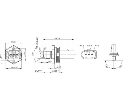 Capteur pression de carburant BOSCH 0 281 002 910