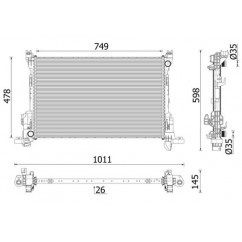 Radiateur moteur (Radiateur de refroidissement) MAHLE Aftermarket CR 2637 000P