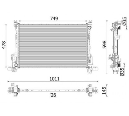 Radiateur moteur (Radiateur de refroidissement) MAHLE Aftermarket CR 2637 000P