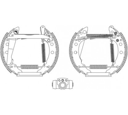 Kit de freins à tambours (Kit de frein arrière) HELLA 8DB 355 003-711