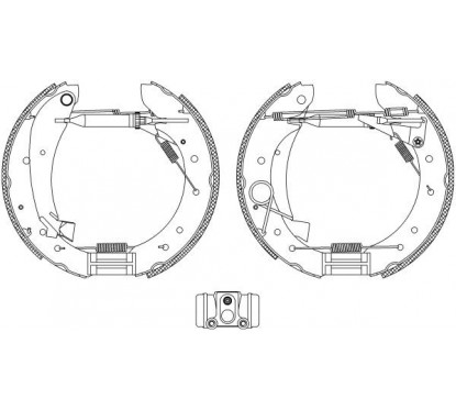 Kit de freins à tambours (Kit de frein arrière) R0460 HELLA 8DB 355 004-241