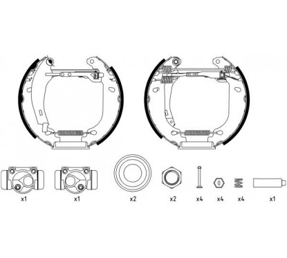 Kit de freins à tambours (Kit de frein arrière) R0400 HELLA 8DB 355 003-911