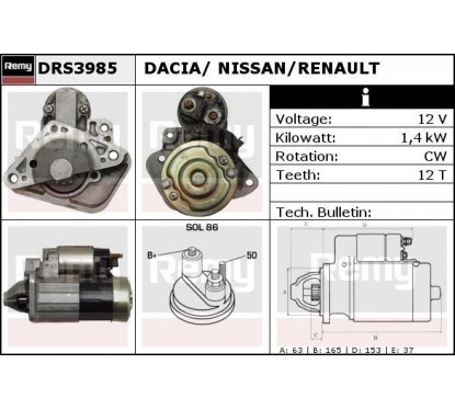 Démarreur DELCO REMY DRS3985