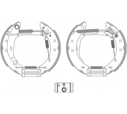 Kit de freins à tambours (Kit de frein arrière) HELLA 8DB 355 005-041