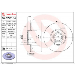 Disques de frein BREMBO 08.5747.11