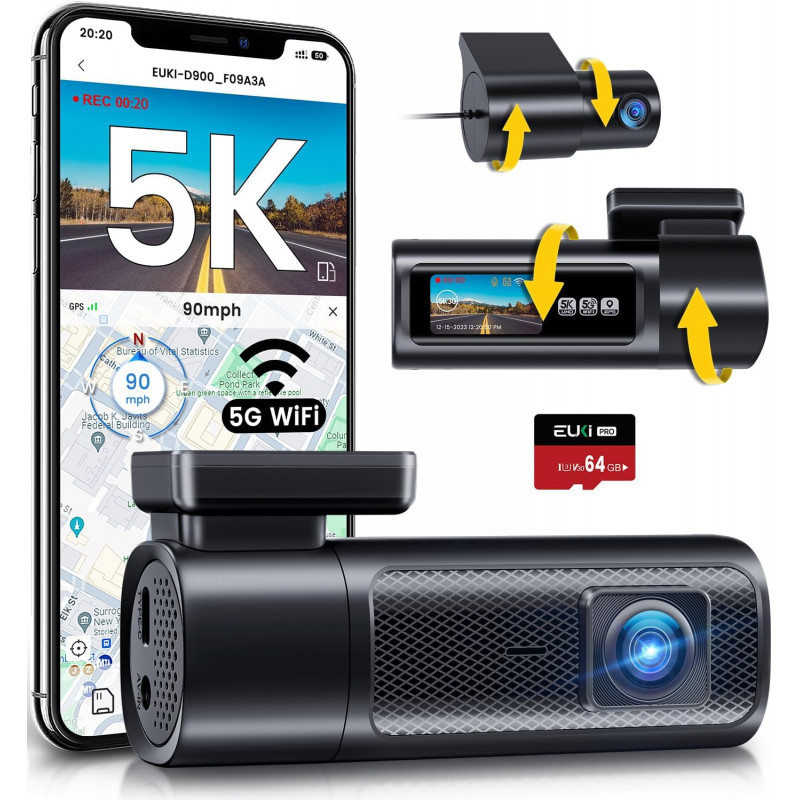 Caméra embarquée (Dash Cam) Avant Arrière EUKI D900
