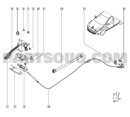 Poignée de capot RENAULT 656230005R