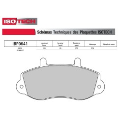Jeu de 4 plaquettes de frein ISOTECH IBP0641
