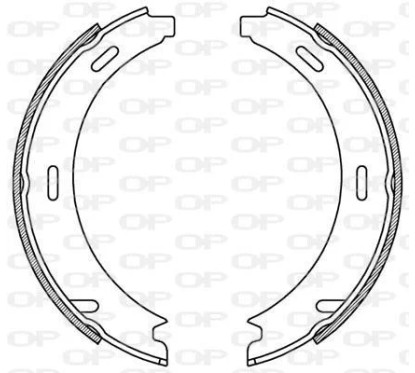 Jeu de 4 mâchoires de frein (Garniture de frein à tambour) OPEN PARTS BSA2040.00