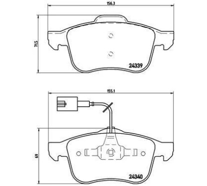 Jeu de 4 plaquettes de frein BENDIX 573173B