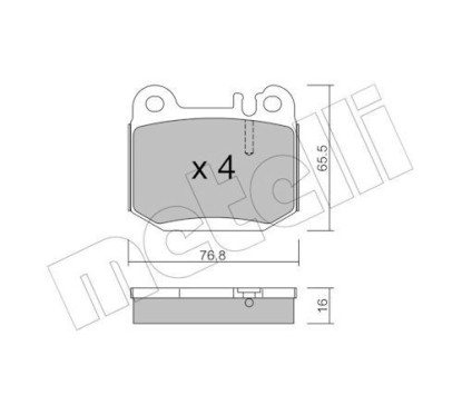 Jeu de 4 plaquettes de frein METELLI 22-0564-0