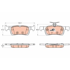 Jeu de 4 plaquettes de frein TRW GDB2037