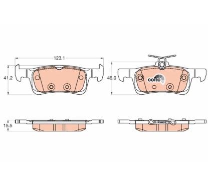 Jeu de 4 plaquettes de frein TRW GDB2037