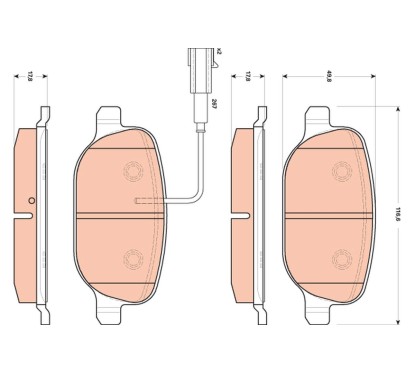 Jeu de 4 plaquettes de frein TRW GDB1851
