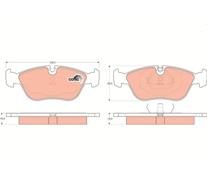 Jeu de 4 plaquettes de frein TRW GDB1159