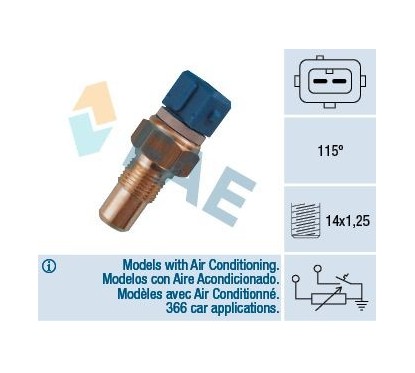 Sonde de température, liquide de refroidissement FAE 34110