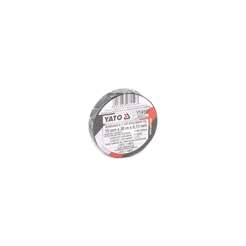 Ruban isolant électrique 15mmx20m noir YATO YAT YT-8159