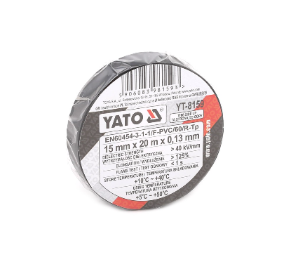Ruban isolant électrique 15mmx20m noir YATO YAT YT-8159