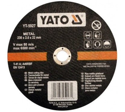 Disques à couper métal 230x20x22 YATO YAT YT-5927