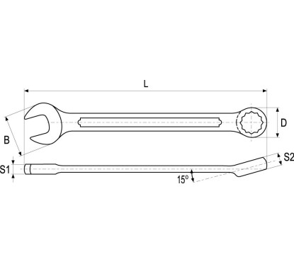 Cle mixte courte 14mm YATO YAT YT-4907