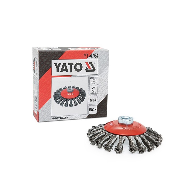 Brosse à disque fileté inox 125mm YATO YAT YT-4764