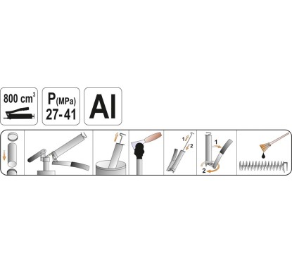 Pistolet graisseur manuel 800cc, rigide/flexible YATO YAT YT-07043
