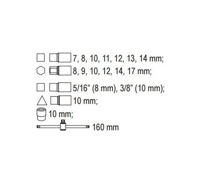 Jeu de clés pour bouchon d'huile YATO YAT YT-0599