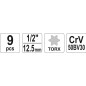 Clés à douille torx cr-v e10-e24 9 pièces YATO YAT YT-0521