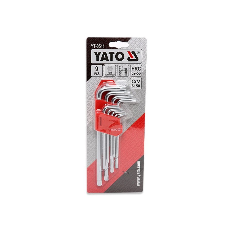 Clés torx 9 pièces t10 - t50 cr-v YATO YAT YT-0511