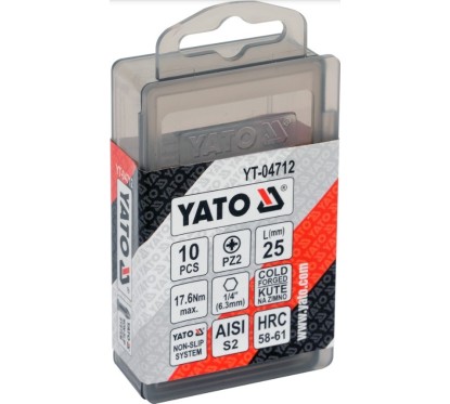 Pointes de flèches pour tournevis pz2x25 10 pcs YATO YAT YT-04712