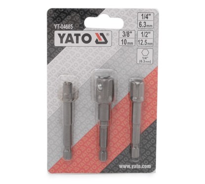 Adaptateurs hexagonaux pour douilles - 1/4, 3/8, 1/2 YATO YAT YT-04685