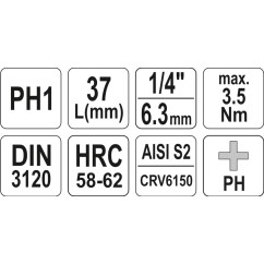 Clé en l ph1 1/4 l37mm YATO YAT YT-04411