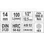 Clé de serrure hexagonale 1/2 14mm l100mm YATO YAT YT-04397
