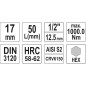 Clé de serrure hexagonale 1/2 17mm l55mm YATO YAT YT-04388