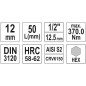 Clé de serrure hexagonale 1/2 12mm l55mm YATO YAT YT-04386