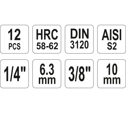 Jeu de clés torx sur rail de 12 pièces YATO YAT YT-04331