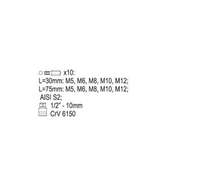 Kpl clés spéciales /spline/ 11 pièces YATO YAT YT-0415