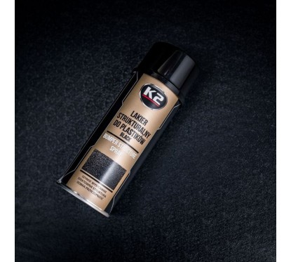 Spray peinture / vernis brillant plastique noir sur 400ml K2 L345