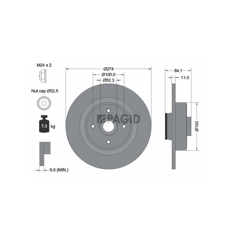Disques de frein PAGID 55232