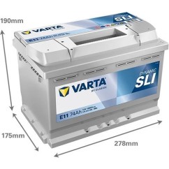 Batterie (de voiture) VARTA 74 Ah 574012068K262