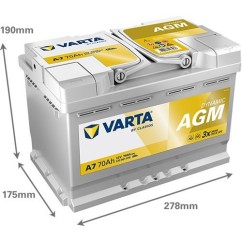 Batterie AGM (de voiture) VARTA 70 Ah 570901076K262