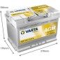 Batterie AGM (de voiture) VARTA 70 Ah 570901076K262